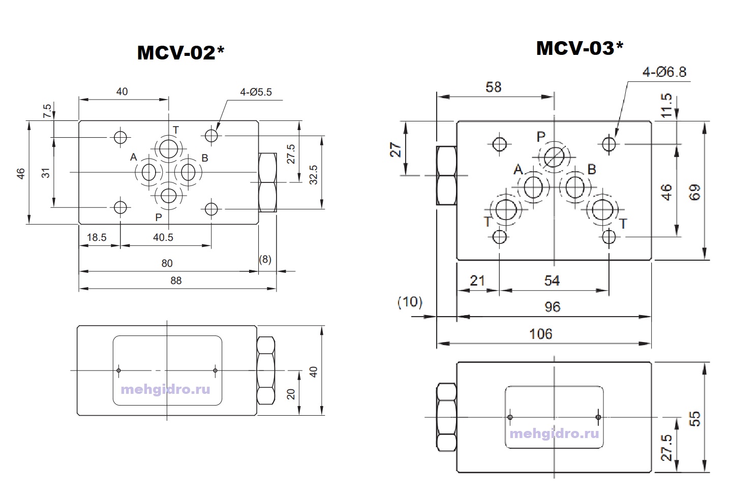 гидроклапан MCV-02, MCV-03