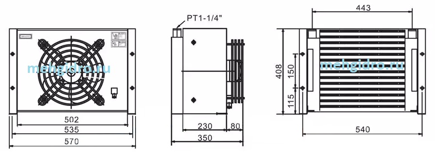 чертеж маслоохладителя АН1470Т